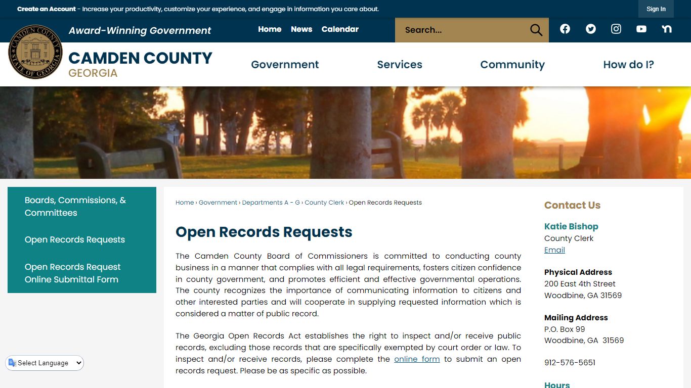 Open Records Requests | Camden County, GA - Official Website